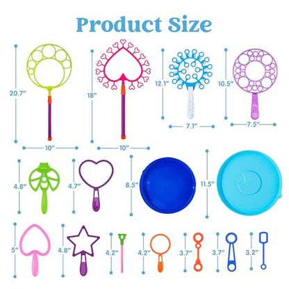 JOYIN Big Bubble Wands Set, Giant Bubble Wand Toys with Tray Bulk for Kids Adults, Summer Toys, Birthday Party Favors, Outdoor Activities, Easter Basket Stuffers - style: Regular