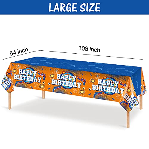 Tatuo 6 Piece Dart Battle Tablecloth Dart Battle Table Cover Gun Game Themed Rectangle Plastic Table Cover Party Supply for Gunfight Game Theme Birthday Party, 54 x 108 Inches