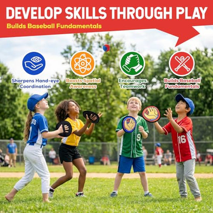 Toss and Catch Ball Game Set for Kids - Easy to Use Sticky Balls& Beginner Baseball Glove, Outdoor Games Toy for Family Beach Yard Pool Camping, Fun Gifts for Boys& Girls Ages 3 4 5 6 7 8-12 Years Old
