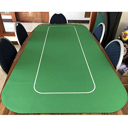 Yuanhe Poker Table Top Mat Layout - 36" x 72" Poker Felt,Portable Rubber Texas Hold'em Poker Table Topper w/Carrying Bag for Parties,Game Nights,Fundraisers & Gatherings - color: Green