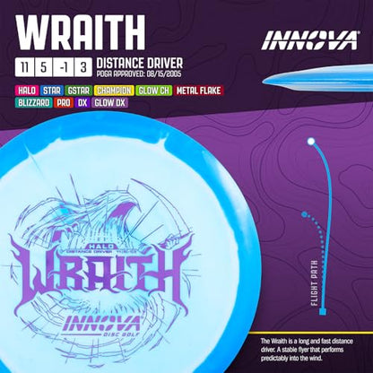 Innova Halo Star Wraith Disc Golf Distance Driver – Long and Fast Disc Golf Driver (Colors Will Vary) - size: 151-159g