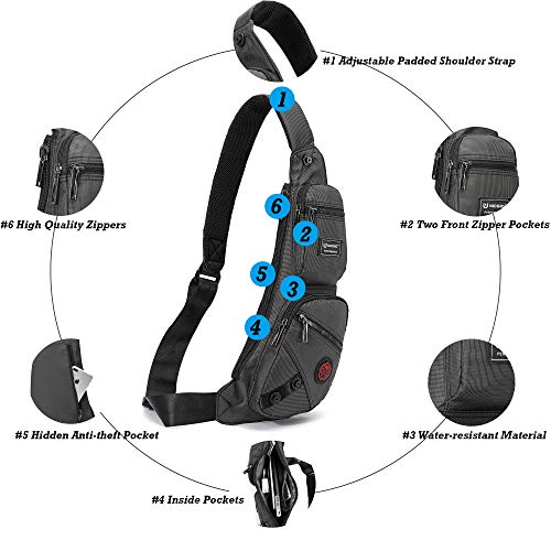 NICGID Sling Bag Chest Shoulder Backpack Crossbody Bags Casual Daypack for Men Women - color: Dark Green-1