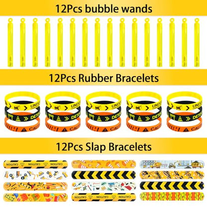 Construction Party Favors - for 12Guests, Construction Birthday Party Decorations Supplies, Construction Theme Toys for Goodie Bag Stuffer, Pinata Filler Gifts - style: Construction Party Favors