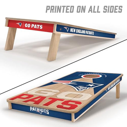 YouTheFan NFL 2' x 4' Slogan Series Professional Wood Cornhole Game with Logo Bags - color: New England Patriots