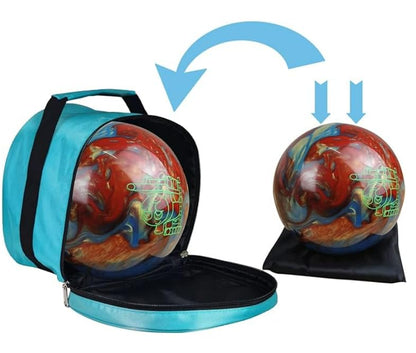 BALIKEN Bowling Single Tote Bag, Durable, Compact and Stylish Durability Easy to Carry Holds One bowling ball - color: Teal/Grey/X