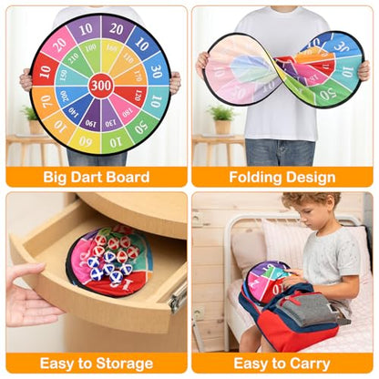 Accmor 29" Large Dart Board for Kids, Kids Dart Board with Sticky Balls, Indoor Outdoor Fun Party Play Game Toys, Boys Toys Gifts for 3 4 5 6 7 8 9 10 11 12 Years Old Boys Girls