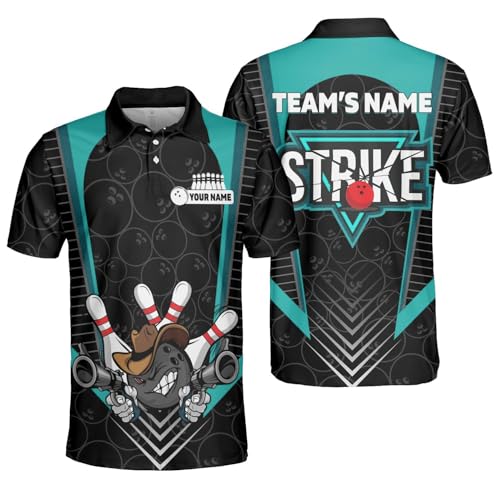 GABITA Personalized Bowling Jerseys for Men, Custom Bowling Shirts, Funny Bowling Shirts Gift for Bowler Team Player - color: A17
