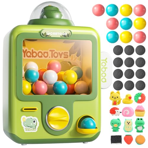 Skirfy Claw Machine for Kids,Dinosaur Mini Vending Machine, Prize Dispenser Toys for Girls and Boys, Electronic Game for Party Birthdays Easter Gift - color: Green