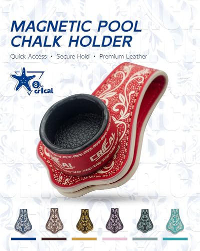 CRICAL Portable Magnetic Pool Chalk Holder Square Chalk Cube Holder Billiard Cue Accessory Gift Idea - color: CL-ChalkHolder Red White-R