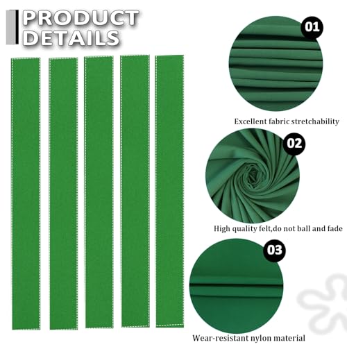 Podoy 8ft Pool Table Replacement Kit, Pool Table Bumpers (Set of 6) with Felt Cloth/Cushion Facings (Set of 12) for Billiard Rail Rubber Bumpers Home & Pro Use Billiard Rail & Pocket Accessories - color: GREEN WITH CLOTH