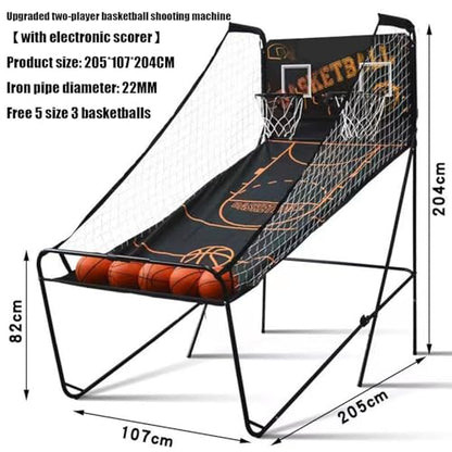 Double Basketball Shooting Machine,Folding Home Basketball Shooting Machine Rack,Basketball Arcade Game,for All Basketball Sports Enthusiasts - color: A