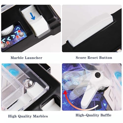 PHATM Retro Mini Tabletop Marble Game Electronic Pinball Game with Lights Sounds Desktop Marble Arcade Machine for Small Rooms or Apartments