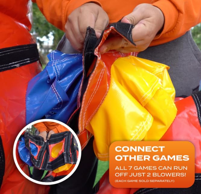 JumpOrange Inflatable Baseball Toss Game with Blower - 100% Commercial Grade PVC Vinyl ,Multi-Target Shootout Carnival Game for All Ages , Portable Indoor/Outdoor Fun for Home & Rental Use - style: Baseball