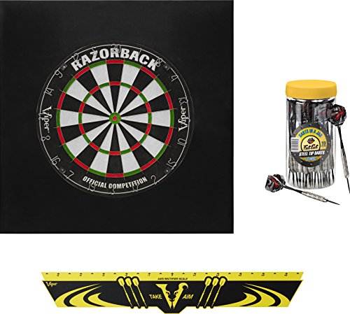 Viper Defender II Backboard & Sisal/Bristle Steel Tip Dartboard Bundle - style: Elite