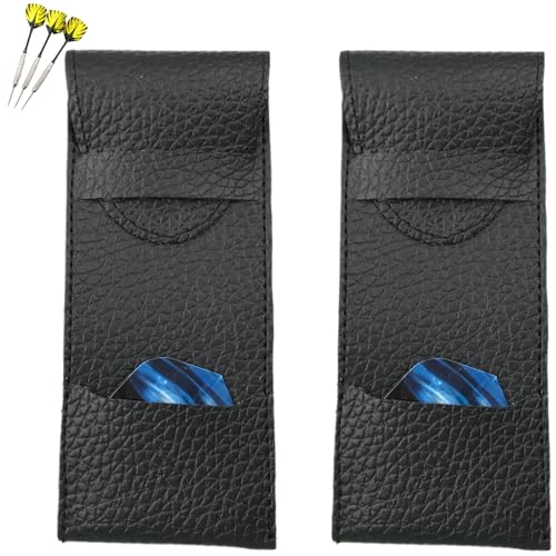 2 Pcs PU Leather Dart Case for Steel & Soft Tip Darts | Darts accessories organizer, holds 3 darts, ideal for home, traveling and outdoor use