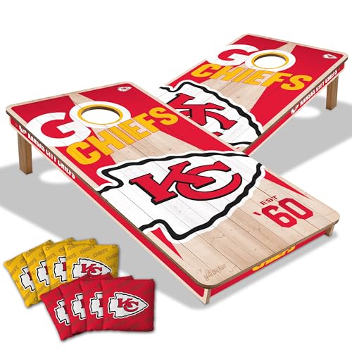 YouTheFan NFL 2’ x 4’ Professional Wood Cornhole Game with Logo Bags