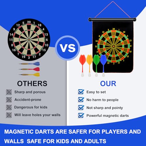 Magnetic Dart Board Outdoor Game Suitable for Children to Play Comes with 12 Darts Best Toys Gifts for Teenage Boys Girls Age 5 6 7 8 9 10 11 12 Years (12 in) - size: 12"