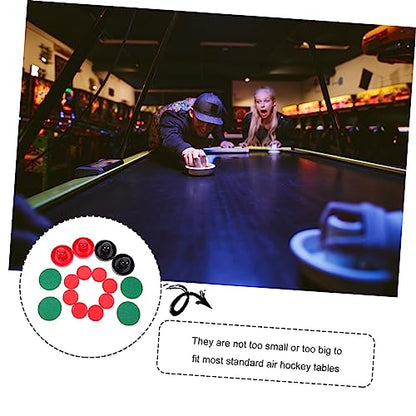 POPETPOP Air Hockey Pusher Set 96mm Plastic Replacement Parts for Table Hockey Sturdy Pucks and Accessories Included for Recreation Rooms