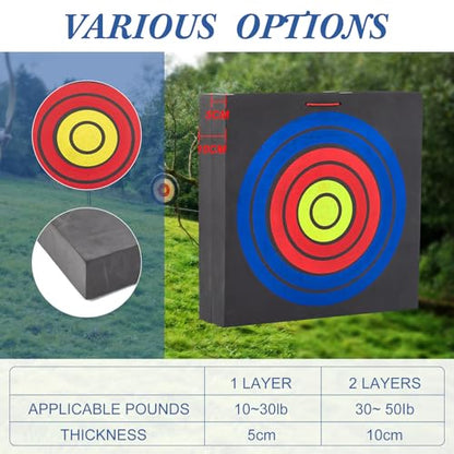 Sumind 20" Foam Archery Target Block High-Density EVA Foam Target for Backyard Archery & Knife Throwing Targets for Backyard Practice, Training, Outdoor Entertainment