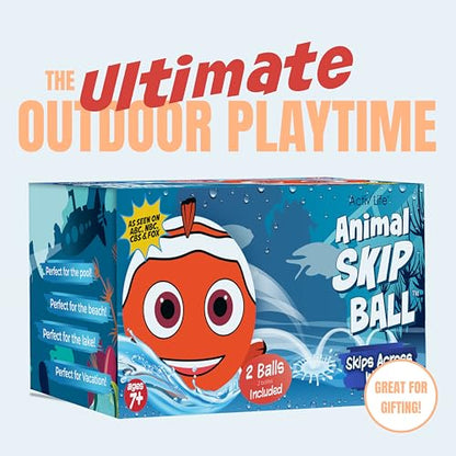Activ Life The Ultimate Water Skip Balls, Water Bouncing Ball for Swimming Pool, Beach Toys for Friends, Family, Kids and Adults - style: Clown Fish