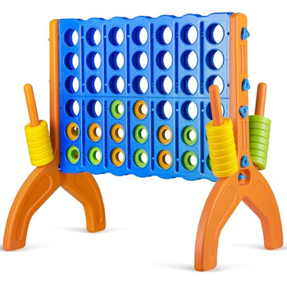 Ayeboovi Giant 4-in-A-Row, Jumbo 4-to-Score Yard Game for Kids and Adults Indoor Outdoor Party Family Connect Games Set with Quick Release Slider & Carrying Bag