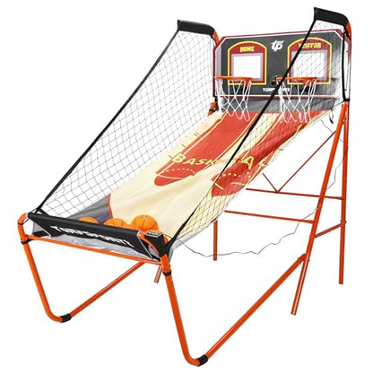 Basketball Arcade Game Machine LED Electronic Scoring Indoor Arcade Basketball Hoop with 5 Size 7 Inch Balls for 2 Players Kids Adults Player