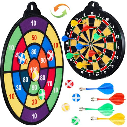 moopok Magnetic Dart Board for Kids-12Magnetic Dart/Sticky Balls Or 2 Toy Gun+40 Foam Dart.Indoor/Outdoor Kids Games and Party Games,Christmas Birthday Gifts Toys for 3-12 Year Old Boys - style: 17IN-2in1 Board+12 Magnetic Dart+12 Sticky Ball
