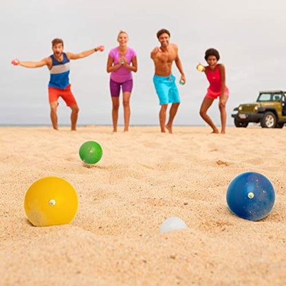 Franklin Sports Bocce Ball Set — 8 Wooden Bocce Balls and 1 Pallino — Beach, Backyard Lawn or Outdoor Party Game - Made in Italy