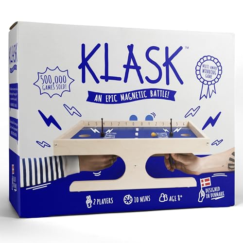 KLASK: The Magnetic Award-Winning Party Game of Skill - for Kids and Adults of All Ages That’s Half Foosball, Half Air Hockey - style: Original