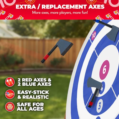 SWOOC Games - Replacement Foam Axes for Bull Hawker – Easy-Stick Design – Foam Throwing Axes for Backyard Games | Outdoor Games for Adults and Family