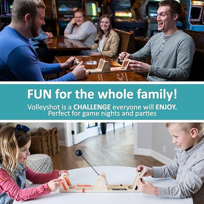 Fat Brain Toys VolleyShot - Wooden 2-Player Tabletop Skill Game for Kids & Adults