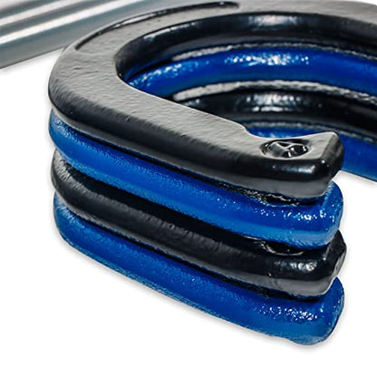 Pro Horseshoe Set - Powder Coated Steel with Carry Case by Trademark Innovations - color: Blue and Black