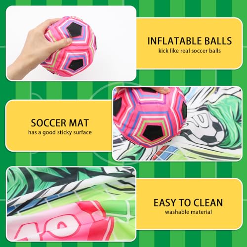 Sticky Soccer Ball Game Set for Kids, Indoor Outdoor Toss Soccer Goal Toy with Blindfold, Target Soccer Game for Backyard Family Play Fun Sports Birthday Party Favors Gifts for Boys Girls Ages 3-8