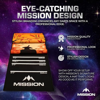 Mission Darts | Lightweight Carpet Dart Mat | Available in Multiple Designs.
