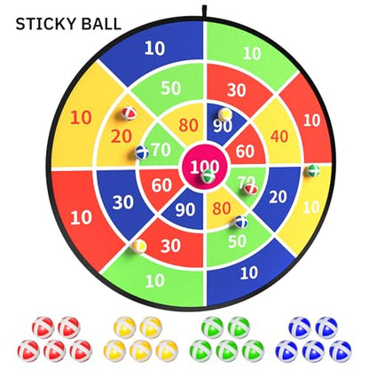 TEMI 29" Large Dart Board for Kids, Boys Toys Dartboards with 20 Balls, Indoor and Outdoor Sport Fun Party Play Game Toys, Birthday Gifts for Boys Girls 3 4 5 6 7 8 9 10 11 12 Years Old