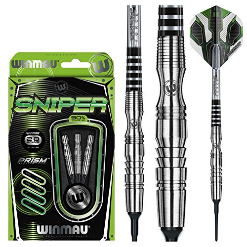 Winmau Darts - Sniper | Wildcats | Blackout - 90% Tungsten Soft Tip Darts - Includes Dart Flights and Shafts - size: 20g