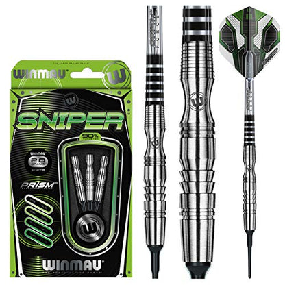 Winmau Darts - Sniper | Wildcats | Blackout - 90% Tungsten Soft Tip Darts - Includes Dart Flights and Shafts - size: 20g