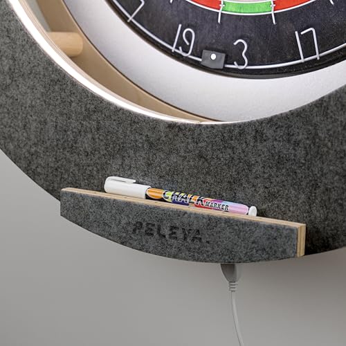 Dart Board Cabinet Set with LED Light; Bristle Dartboard, Built in LED Light, Darts and Chalkboards - color: Black