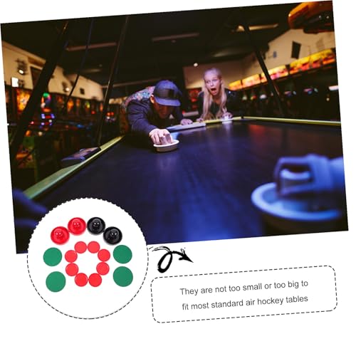 Air Hockey Pushers and Pucks Plastic Strikers with Thick Felt Pads for Table Game Replacement Accessories in Blue Black Red Green