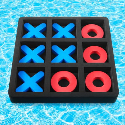 Liliful Large Floating Tic Tac Toe Board Game, 12''x12'' Waterproof EVA Foam Pool Board with Floating X and O Pieces, Pool Fun Party Game for Kids Adults Family Outdoor Beach Swimming