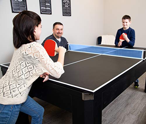 Hathaway Pool Table Combo Set with Benches - color: Black and Red Felt