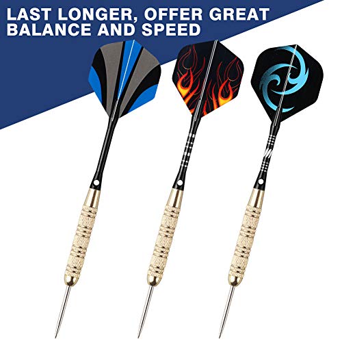 Tezoro Standard Dart Flights sets 30 sets 90 pcs Durable Replacement Dart Accessories Parts Supplies, Rich Variety of Designs Tail Wing