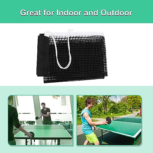 uxcell Retractable Ping Pong Net for Any Table, Portable Table Tennis Net Replacement, Folding 68" Nylon String Tension Ping Pong Table Net for Indoor Outdoor, 1 Pack Black