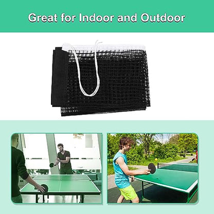 uxcell Retractable Ping Pong Net for Any Table, Portable Table Tennis Net Replacement, Folding 68" Nylon String Tension Ping Pong Table Net for Indoor Outdoor, 1 Pack Black