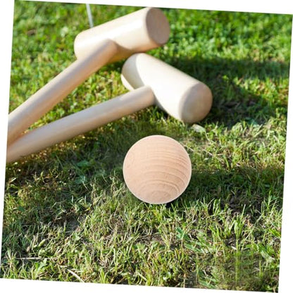 Outdoor Games 5pcs Wooden Croquet Balls Leisure Activity Replacement for Croquet Set Family Gathering