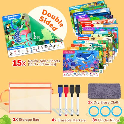 JoyCat Seek & Find Game Book - Animal Preschool Learning Activity for Toddlers & Kids, Travel Activities Toys for Road Trip Car Airplane, Christmas Toys, Educational Gifts for Boys Girls Ages 3-5 - style: 4. Seek & Find Animals