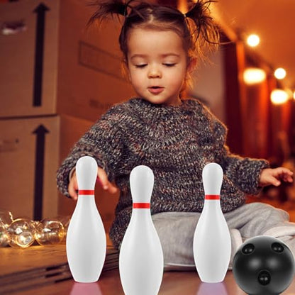 Abaodam Mini Bowling Set 10 Plastic Pins and 2 Balls Bowling Pins Ball Game Set for Kids Toddler Outdoor Indoor Sports Games