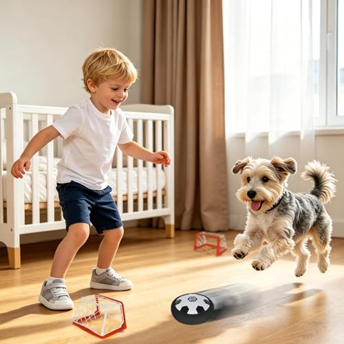 Hover Soccer Game, Floating Air Design, 1SET, Light Up Electric Floating Hockey Toy, Indoor Tabletop Air Soccer Disk Set, Family Entertainment, for Kids and Adults, Home Desk Party