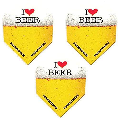 Art Attack Harrows Marathon I Love Heart Beer & Darts 100 Micron Extra Strong Dart Flights (1 Set)