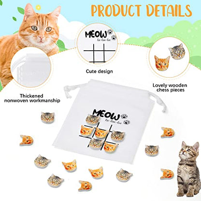 Sotiff 36 Sets Cat Tic Tac Toe Games for Kids Kitties Party Favors Cat Goody Bag Stuffers Classroom Exchange Gifts Outdoor Indoor Activities for Adults Kids School - style: Cat